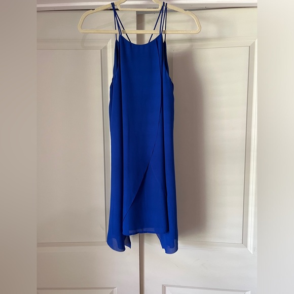 Sugar + L!ps Royal Blue A-line Mini Corset Back Dress - Picture 1 of 8